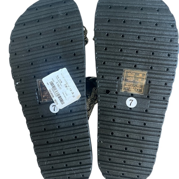 Black and Silver Braided Sandals with Textured Straps - Picture 5 of 7